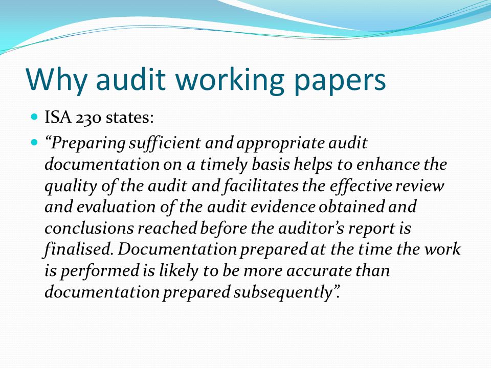 Why do audits fail evidence from